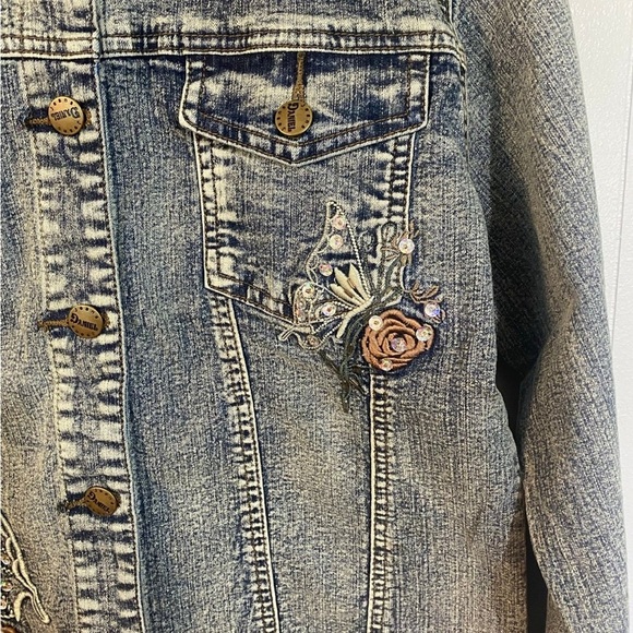 Daniel Original Design Embellished Embroidered Denim Jacket NWOT size M - Picture 2 of 9